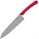 Ontario Knife Chromatics Chef's Knife Second Knife, 13.63in Overall, 7.88in Satin Finish 440A Stainless Blade, Red Rubberized Plastic Handle, 3540X