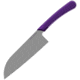 Ontario Knife Chromatics Santoku Second Knife, 11.88in Overall, 6.5in Satin Finish 440A Stainless Blade, Purple Rubberized Plastic Handle, 3530X