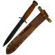 Ontario Knife 12in Trench Knife w/ Brown Leather Handle &amp; Leather Sheath
