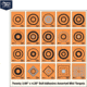 OP Exclusive - EZ2C Targets Self-Adhesive Mini 20 Assorted Styles 3.67x4.25in Orange and Black Ink, Tear-Off Pad of 20, Orange, EZ2CM20K