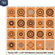 OP Exclusive - EZ2C Targets Self-Adhesive Mini 20 Assorted Styles 3.67x4.25in Orange and Black Ink, Tear-Off Pad of 20, Orange, EZ2CM20K