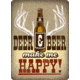 Open Road Brands Embossed Tin Sign Deer And Beer 9.5''x13''