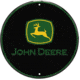 Open Road Brands Embossed Tin Sign John Deere Black 12''x12''