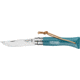 Opinel Colorama Folding Knife No.6, 2.75in, w/ Virobloc, 12C27 Sandvik SS, Hornbeam Handle, Turquoise, 002200