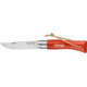Opinel Colorama Folding Knife No.7, 3.15in, w/ Virobloc, 12C27 Sandvik SS, Hornbeam Handle, Orange, 002208
