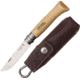 Opinel No 8 with Sheath Folding Knife,3.25in,12C27 MOD Sandvik Stainless Blade,Varnished Beechwood Handle OP01089
