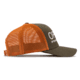 OPMOD Trucker Hat Embroidered Logo, Dark Loden/Jaffa Orange, OPM-Dark Loden/Jaffa Orange