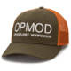 OPMOD Trucker Hat Embroidered Logo, Dark Loden/Jaffa Orange, OPM-Dark Loden/Jaffa Orange