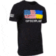 OpticsPlanet Ukraine/US Flag Short Sleeve T-Shirt - Mens, Small, Black, SMALL-MEN-S