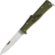OTTER-Messer Large Mercator SS Folding Knife, 4.38in Closed, 3.38in Satin Stainless Spear Point Blade, Olive Stainless Steel Handle, 10-426 RK OL
