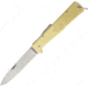 OTTER-Messer Mercator Brass Lockback Folding Knife,3.5in,Stainless Steel,Standard Edge,Satin,Brass Handle OTT10726R