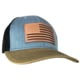 Outdoor Cap Heathered Grey/Blk/ Old Gold Trucker w/USA Flag Leather Patch, USA-771 GB