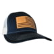 Outdoor Cap Navy/White Trucker w/USA Flag Leather Patch, USA-771 NW