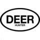 Outdoor Decals Deer Hunter Oval 6''x3.5'' Black On White