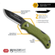 Outdoor Edge Cutlery Razor Mini Folding Knives w/2 Blades, 2.2in, Stainless Steel, Drop Point, Rubber Overmolded OD Green Handle, RMG22-2C