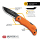 Outdoor Edge Cutlery Razor Mini Folding Knives w/2 Blades, 2.2in, Stainless Steel, Drop Point, Rubber Overmolded Orange Handle, RMB22-2C