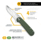 Outdoor Edge Cutlery RAZORVX3 Micarta, Stainless Flipper, Spring Assist, Ball Bearing, EDC Knife, 3in, Green/Stainless, VX330B-C