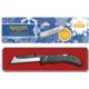 Outdoor Edge Cutlery RazorWork Folding Knife w/Gift Tin, 420J2 Stainless Steel, Black Oxide, Black Matte Thermoplastic Rubber Handle, P23RW301T