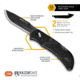 Outdoor Edge Cutlery Razor EDC Lite Folding Knives, 2.5in, Stainless Steel, Black Rubber Overmolded Handle, RCK252C