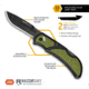 Outdoor Edge Cutlery Razor EDC Lite Folding Knives, 2.5in, Stainless Steel, OD Green Rubber Overmolded Handle, RCG252C