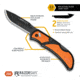 Outdoor Edge Cutlery Razor EDC Lite Folding Knives, 2.5in, Stainless Steel, Orange Rubber Overmolded Handle, RCB252C