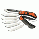 Outdoor Edge Cutlery Razor Lite EDC Folding Knife, 3.5 in, Japanese 420J2 Blade, Grivory, Orange Handle, 6 Replacement Blades, RLB-30