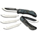 Outdoor Edge Cutlery Razor-Lite EDC Folding Knife, 4-Blade Combo Set, 2.5 in, Japanese 420J2 stainless, Drop Point, Grivory w/ TPR Inserts, Gray, Blister, RLY30-50C