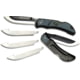 Outdoor Edge Cutlery Razor-Lite EDC Folding Knife, 4-Blade Combo Set, 2.5 in, Japanese 420J2 stainless, Drop Point, Grivory w/ TPR Inserts, Gray, Blister, RLY30-50C