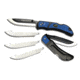 Outdoor Edge Cutlery Razor Lite EDC Folding Knife, 3 in, Japanese 420J2 Stainless, Drop Point, Grivory w/ TPR Inserts, Black/Blue, w/ 4 - 3in Blades, RLU30-40