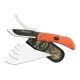 Outdoor Edge Cutlery Razor-Pro Double Blade Folding Knife, Blaze Orange Rubberized TPR Handle RO-20