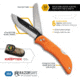 Outdoor Edge Cutlery Razor Pro Folding Knife, 3.5 in, Stainless Steel, Drop Point, Rubber Overmolded, Orange Handle, RSB35-6C