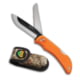 Outdoor Edge Cutlery RAZOR-PRO S Replaceable Blade Hunting Folding Knife, 3.5 in, Stainless Steel, Drop Point Blade, Rubber Overmolded, Orange Handle, Kryptek Highlander, Box, RSB35-6
