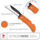 Outdoor Edge Cutlery Razor Work Lockback Folding Knife, Japanese 420J2 stainless, Grivory, Orange, RWB-3070C