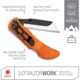 Outdoor Edge Cutlery Razor Work Lockback Folding Knife, Japanese 420J2 stainless, Grivory, Orange, RWB-3070C