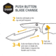 Outdoor Edge Cutlery RazorSafe Stainless Steel Drop Point Blade Pack, 3in, 6 Blades, Black, Clam Pack, RR30K-6C