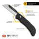 Outdoor Edge Cutlery RazorWork Replaceable Blade Utility Folding Knife, 2.5in, Stainless Steel, Plain Edge, Thermoplastic Rubber, Black Matte Handle, Box, RWK25-2