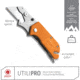 Outdoor Edge Cutlery UtiliPro Utility Folding Knife, 1 in, 5.25 in Overall, Japanese 420J2 Stainless Steel, GFN, Orange Handle, UPB-10C