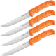 Outdoor Edge Cutlery Wild Game Fixed Blade Steak Knives, 5in, Orange, Blister, WGS-4C