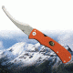 Outdoor Edge Cutlery Zip-Pro Folding Guthook/Zipper Blade, Blaze Orange Handle w/ Nylon Belt Sheath ZO-10C