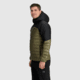 Outdoor Research Helium Down Hoodie Jacket - Mens, Ranger Green/Black, S, 2775722779006