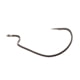 Owner Hooks Bass J Hook with Cutting Point, Z Bend Worm, Black Chrome, Size 2, 6 Per Pack, 5140-091