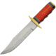 Pakistan Bowie Clip Point Blade Knife with Finger Grooved Colorwood Handle, 12.25in Overall, 7.5in Satin Finish, 203384