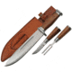 Pakistan Bowie Combo Knife, Brown wood handle, 203415