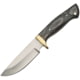 Pakistan Hunter Pakkawood Fixed Blade Knife, 8.75in Overall, 4.25in Satin SS Drop Point, Black Pakkawood Handle, Brown Leather Belt Sheath, 203361-BK