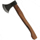 Pakistan Medieval Axe, 5 black finish carbon steel axe head with 3.5 cu, Brown wood handle, 882447