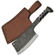 Pakistan Railroad Spike Cleaver Knife, 9in overall. 4.5in blade, Railroad Spike, Twisted handle, Brown Leather Sheath, HS-4416