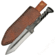 Pakistan Railroad Spike Dagger, 11in Overall, 5.5in Double Edge Blade, Twisted Handle, Brown Leather Sheath, HS-4414