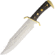 Pakistan Sable Bowie Fixed Blade Knife, 11in, Stainless Steel, Standard Edge, Satin, Black, Pakkawood Handle PA3349