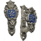 Pakistan Sword Hanger, 3in Adjustable, Blue/Silver Finish, Two Pieces, Perfect For Hanging Any Sword, 203405