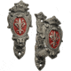 Pakistan Sword Hanger, 3in Adjustable, Red And Silver Finish, Two Pieces, Perfect For Hanging Any Sword, 203404